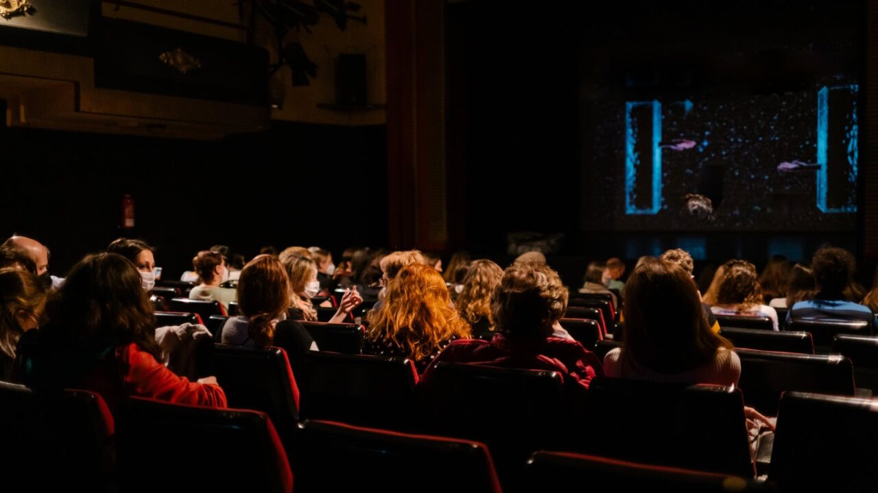people with a mask watching a show in a theater ma 2023 11 27 05 20 33 utc